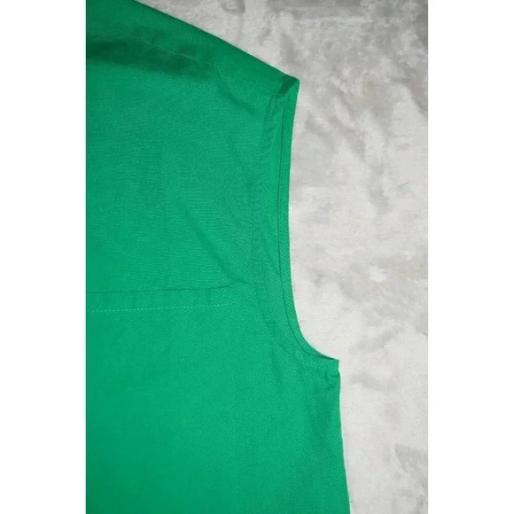Anthropologie Maeve Green Button Down Tank Top MP - Picture 7 of 9